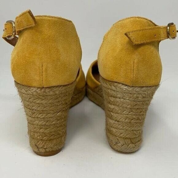 Jeffrey Campbell Sandals Wedge Heels Yellow Suede Espadrille EU 40 Size 10 9.5 - Picture 6 of 13